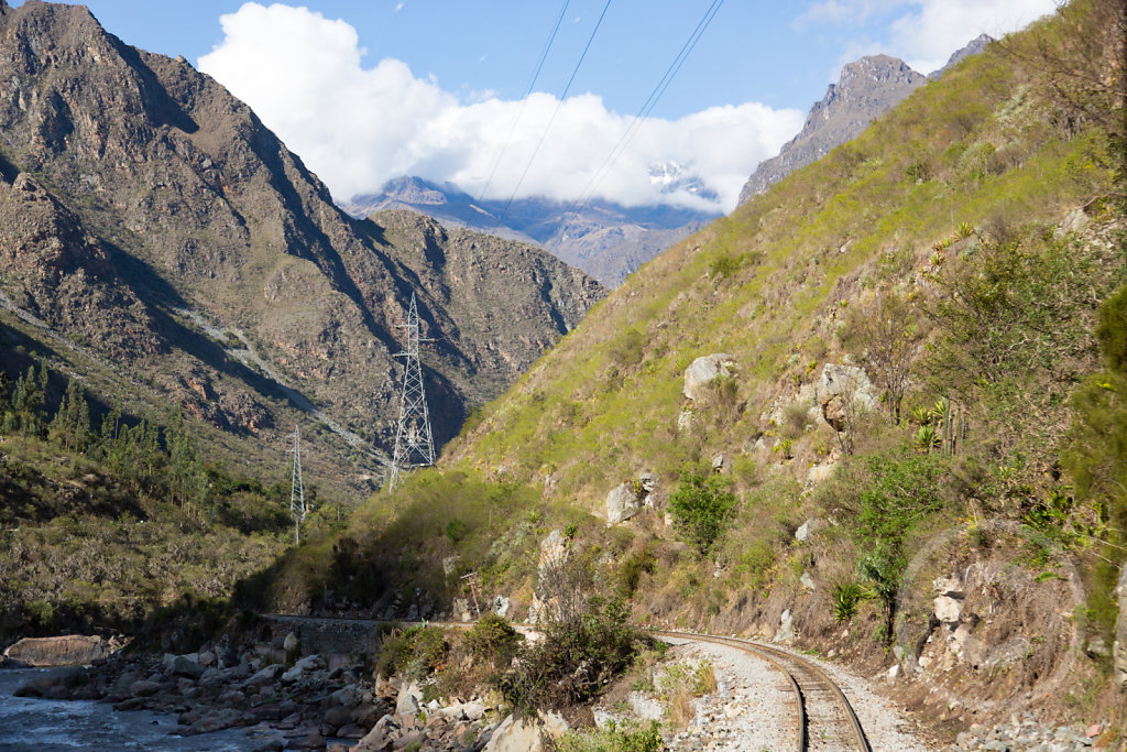 View of the train track to Machu Picchu