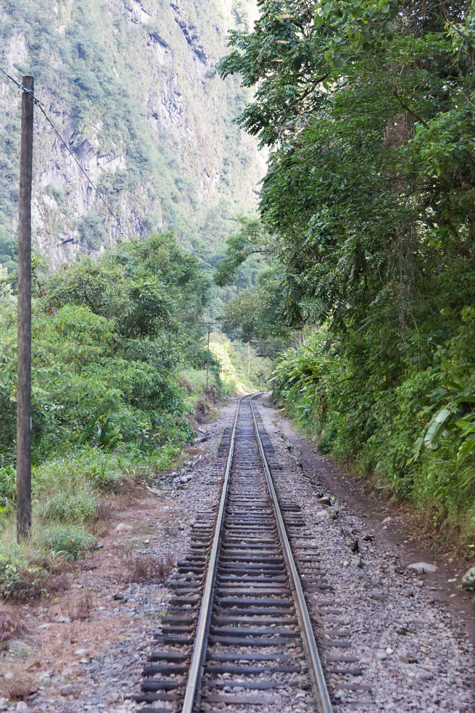 View of the train track to Machu Picchu